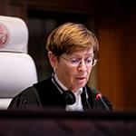 The President of the Court, HE Judge Joan E. Donoghue, at the start of the hearings The President of the Court, HE Judge Joan E. Donoghue, at the start of the hearings