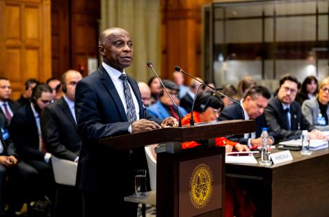 The Agent of Guyana, Hon. Carl B. Greenidge, at the opening of the hearings The Agent of Guyana, Hon. Carl B. Greenidge, at the opening of the hearings