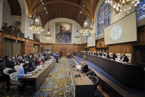 View of the ICJ courtroom on the second day of the hearings View of the ICJ courtroom on the second day of the hearings