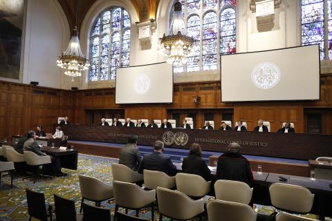 View of the ICJ courtroom View of the ICJ courtroom
