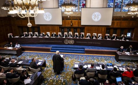 Members of the Court on the second day of hearings Members of the Court on the second day of hearings