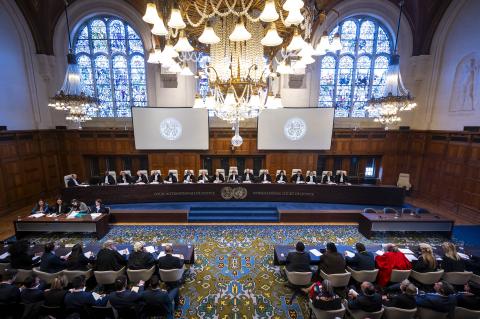 View of the ICJ courtroom View of the ICJ courtroom