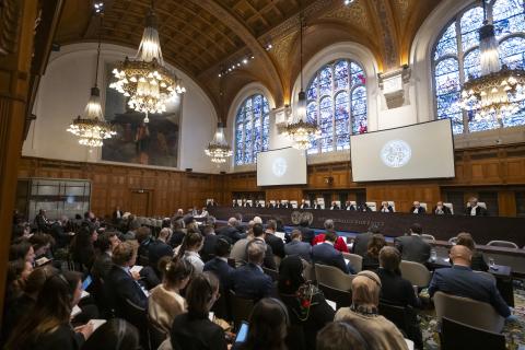 View of the ICJ courtroom View of the ICJ courtroom