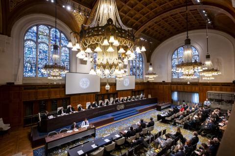 View of the ICJ courtroom View of the ICJ courtroom