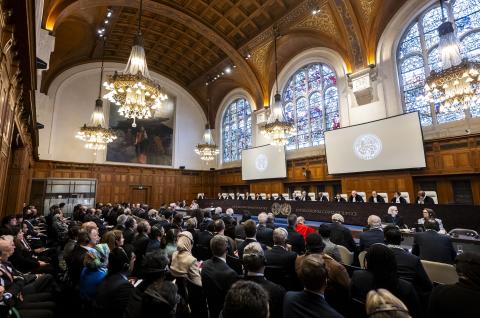 View of the ICJ courtroom at the start of the hearings View of the ICJ courtroom at the start of the hearings