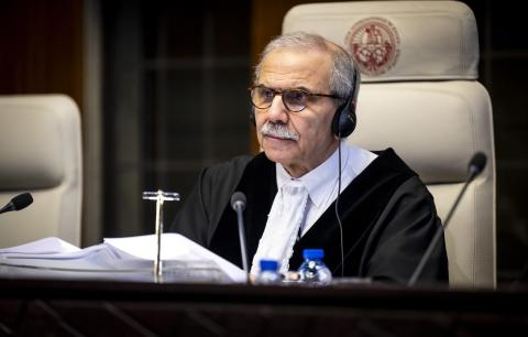 The President of the Court, HE Judge Nawaf Salam, at the start of the hearings The President of the Court, HE Judge Nawaf Salam, at the start of the hearings