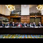 Members of the delegation of the State of Palestine at the start of the hearings Members of the delegation of the State of Palestine at the start of the hearings
