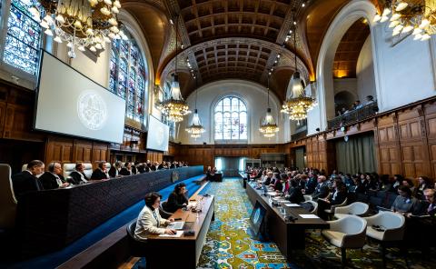 View of the ICJ courtroom View of the ICJ courtroom