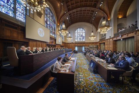 View of the ICJ courtroom at the start of the hearings View of the ICJ courtroom at the start of the hearings