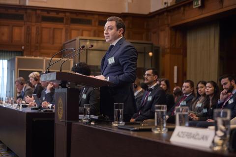 The Agent of Azerbaijan, HE Mr Elnur Mammadov, at the opening of the hearings The Agent of Azerbaijan, HE Mr Elnur Mammadov, at the opening of the hearings