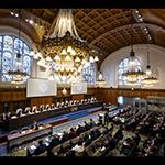 View of the ICJ courtroom on the second day of hearings View of the ICJ courtroom on the second day of hearings