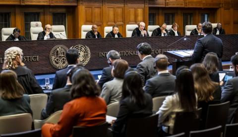 View of the ICJ courtroom at the start of the hearings View of the ICJ courtroom at the start of the hearings