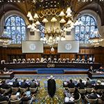 View of the ICJ courtroom on the second day of hearings View of the ICJ courtroom on the second day of hearings