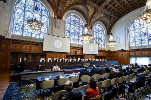 View of the ICJ courtroom View of the ICJ courtroom