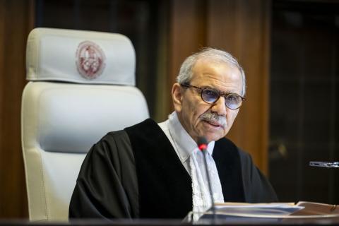The President of the Court, HE Judge Nawaf Salam, at the start of the hearings The President of the Court, HE Judge Nawaf Salam, at the start of the hearings