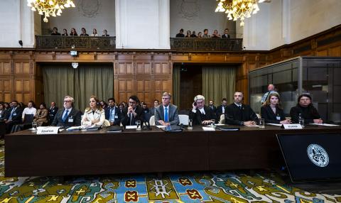 Members of the Delegation of Ecuador at the start of the hearings Members of the Delegation of Ecuador at the start of the hearings