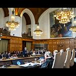 View of the ICJ courtroom on the second day of hearings View of the ICJ courtroom on the second day of hearings
