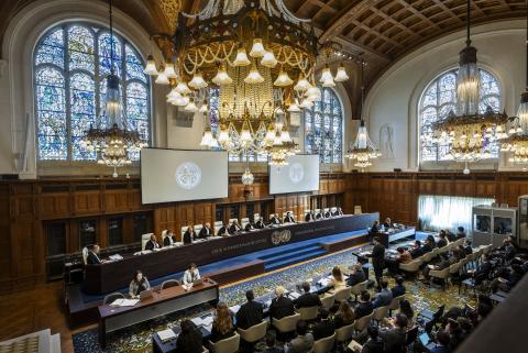 Members of the Court on the second day of hearings Members of the Court on the second day of hearings
