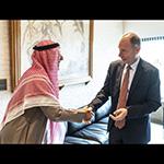 HE Mr Philippe Gautier, greets an invitee HE Mr Philippe Gautier, greets an invitee