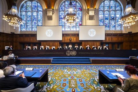 View of the ICJ courtroom View of the ICJ courtroom