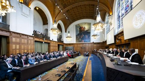 View of the ICJ courtroom View of the ICJ courtroom