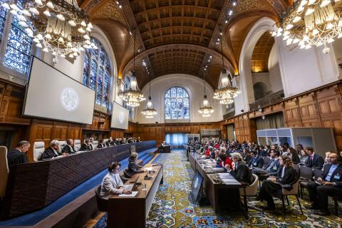 View of the ICJ courtroom at the start of the hearings View of the ICJ courtroom at the start of the hearings