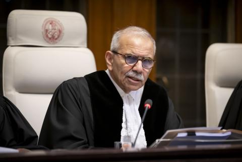 The President of the Court, HE Judge Nawaf Salam, at the start of the hearings The President of the Court, HE Judge Nawaf Salam, at the start of the hearings