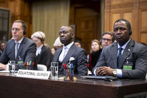 Members of the Delegation of Equatorial Guinea at the opening of the hearings Members of the Delegation of Equatorial Guinea at the opening of the hearings