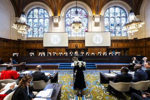View of the ICJ courtroom on the second day of hearings View of the ICJ courtroom on the second day of hearings