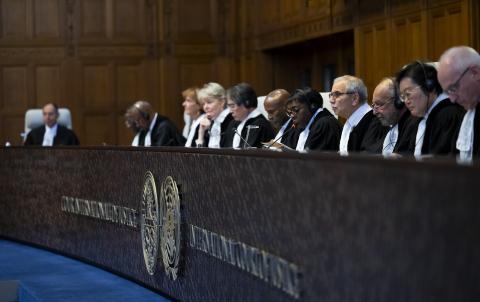 View of the ICJ courtroom View of the ICJ courtroom