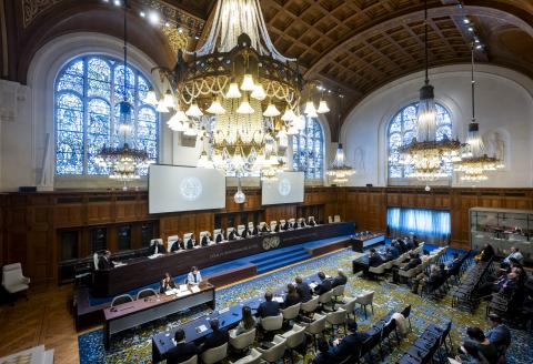 View of the ICJ courtroom View of the ICJ courtroom