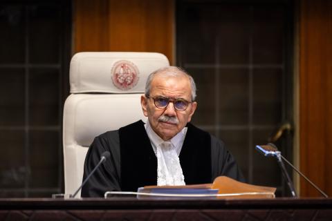 The President of the Court, HE Judge Nawaf Salam, at the start of the hearings The President of the Court, HE Judge Nawaf Salam, at the start of the hearings