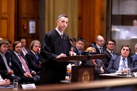 Mr Omri Sender, SJD, Attorney at Law, S. Horowitz and Co. (Ecuador) Photograph: UN Photo/ICJ-CIJ/Frank van Beek. Courtesy of the ICJ.