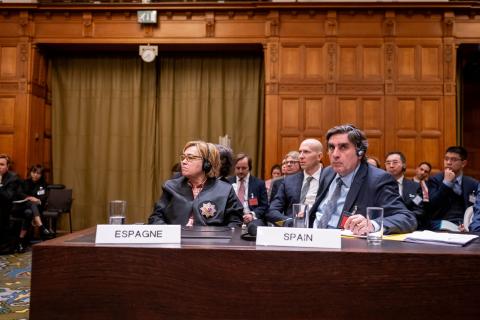 Members of the Delegation of Spain Photograph: UN Photo/ICJ-CIJ/Frank van Beek. Courtesy of the ICJ.