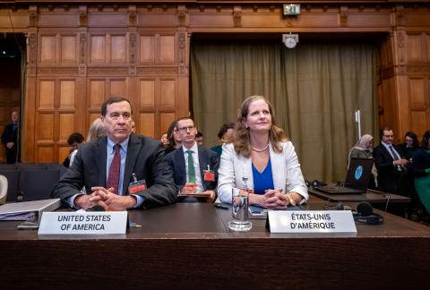 Members of the Delegation of the United States of America Photograph: UN Photo/ICJ-CIJ/Frank van Beek. Courtesy of the ICJ.