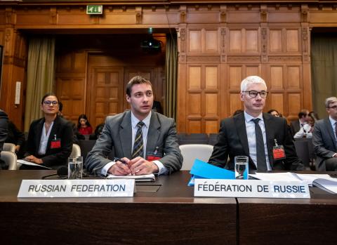 Members of the Delegation of the Russian Federation Photograph: UN Photo/ICJ-CIJ/Frank van Beek. Courtesy of the ICJ.