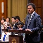 Mr Luke Daunivalu, Permanent Representative of the Republic of Fiji to the United Nations Office and other international organizations in Geneva (Fiji) Photograph: UN Photo/ICJ-CIJ/Frank van Beek. Courtesy of the ICJ.