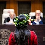 Ms Sandrina Thondoo, Director, Treaties, Multilaterals and Oceans Division, Ministry of Foreign Affairs and Immigration (Cook Islands) Photograph: UN Photo/ICJ-CIJ/Frank van Beek. Courtesy of the ICJ.