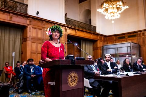 Ms Sandrina Thondoo, Director, Treaties, Multilaterals and Oceans Division, Ministry of Foreign Affairs and Immigration (Cook Islands) Photograph: UN Photo/ICJ-CIJ/Frank van Beek. Courtesy of the ICJ.