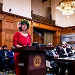 Ms Sandrina Thondoo, Director, Treaties, Multilaterals and Oceans Division, Ministry of Foreign Affairs and Immigration (Cook Islands) Photograph: UN Photo/ICJ-CIJ/Frank van Beek. Courtesy of the ICJ.