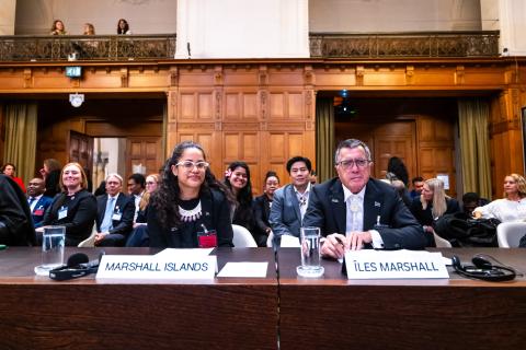Members of the Delegation of the Marshall Islands Photograph: UN Photo/ICJ-CIJ/Frank van Beek. Courtesy of the ICJ.