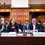 Members of the Delegation of the Marshall Islands Photograph: UN Photo/ICJ-CIJ/Frank van Beek. Courtesy of the ICJ.