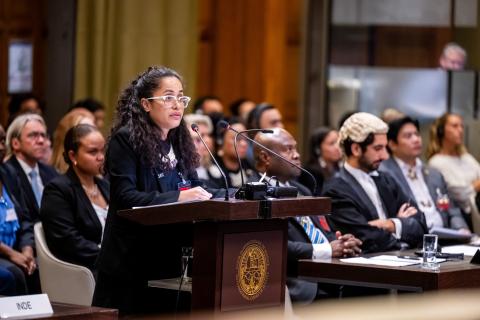 Ms Kathy Jetnil-Kijiner, Climate Envoy (Marshall Islands) Photograph: UN Photo/ICJ-CIJ/Frank van Beek. Courtesy of the ICJ.
