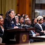 Ms Kathy Jetnil-Kijiner, Climate Envoy (Marshall Islands) Photograph: UN Photo/ICJ-CIJ/Frank van Beek. Courtesy of the ICJ.