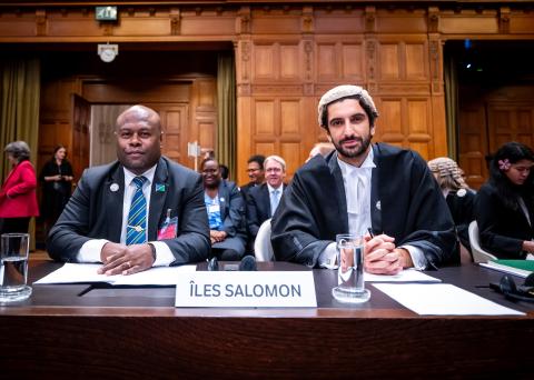 Members of the Delegation of the Solomon Islands Photograph: UN Photo/ICJ-CIJ/Frank van Beek. Courtesy of the ICJ.