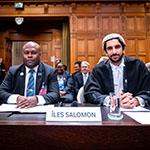 Members of the Delegation of the Solomon Islands Photograph: UN Photo/ICJ-CIJ/Frank van Beek. Courtesy of the ICJ.