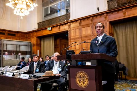 Ms Michelle Walker, Deputy Solicitor General, Attorney General’s Chambers (Jamaica) Photograph: UN Photo/ICJ-CIJ/Frank van Beek. Courtesy of the ICJ.