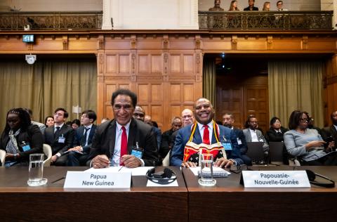 Members of the Delegation of Papua New Guinea Photograph: UN Photo/ICJ-CIJ/Frank van Beek. Courtesy of the ICJ.
