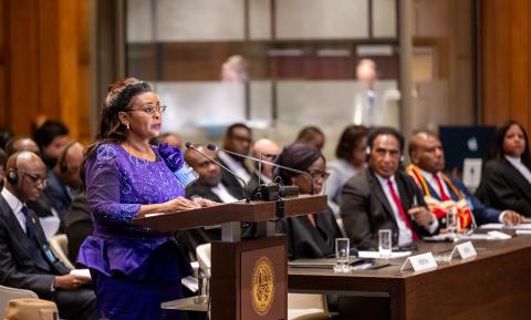 HE Hon. Halima Mucheke, Ambassador of the Republic of Kenya to the Kingdom of the Netherlands (Kenya) Photograph: UN Photo/ICJ-CIJ/Frank van Beek. Courtesy of the ICJ.
