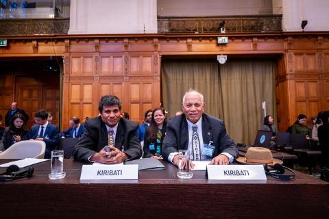 Members of the Delegation of Kiribati Photograph: UN Photo/ICJ-CIJ/Frank van Beek. Courtesy of the ICJ.
